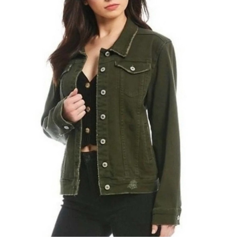 Women’s Olive Green Denim Jacket Size XS